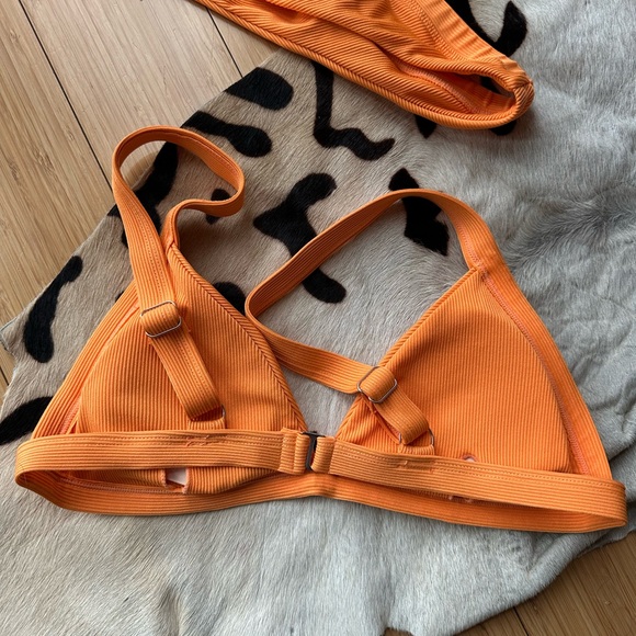 Orange Ribbed Bikini Set - Picture 7 of 13